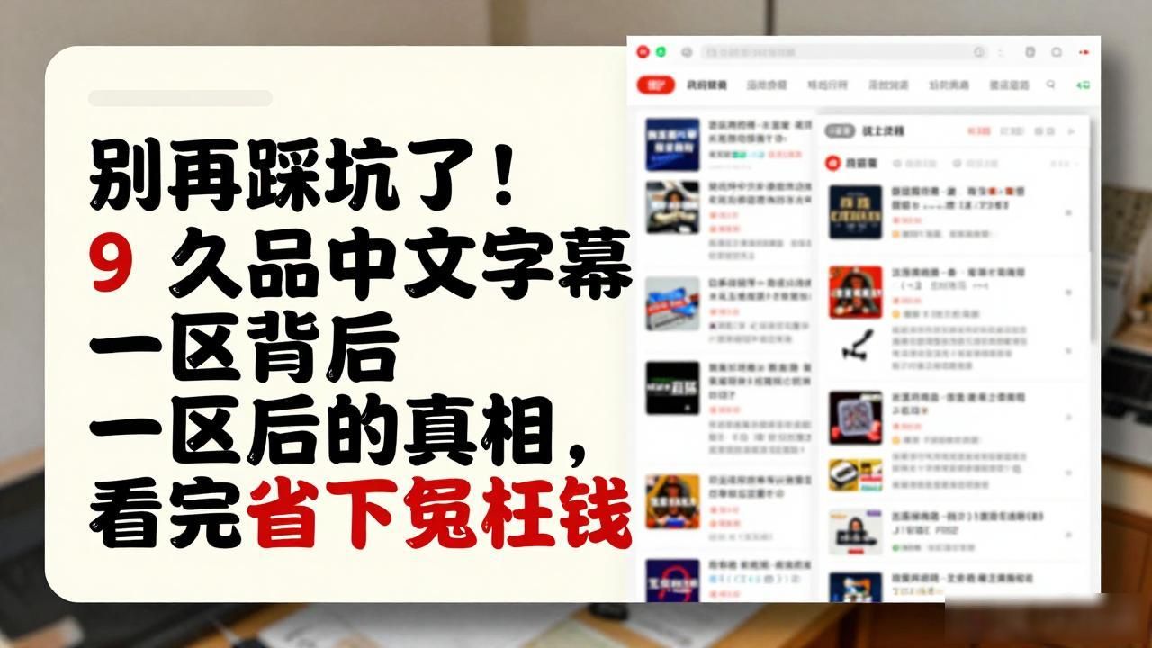 别再踩坑了！9久精品中文字幕一区背后的真相，看完省下冤枉钱